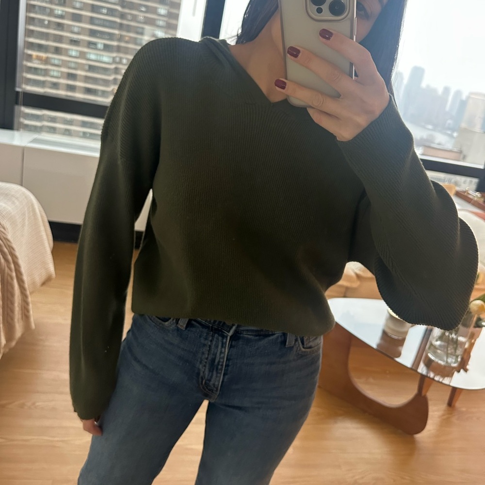 Pink Rose Knit Hooded Sweater